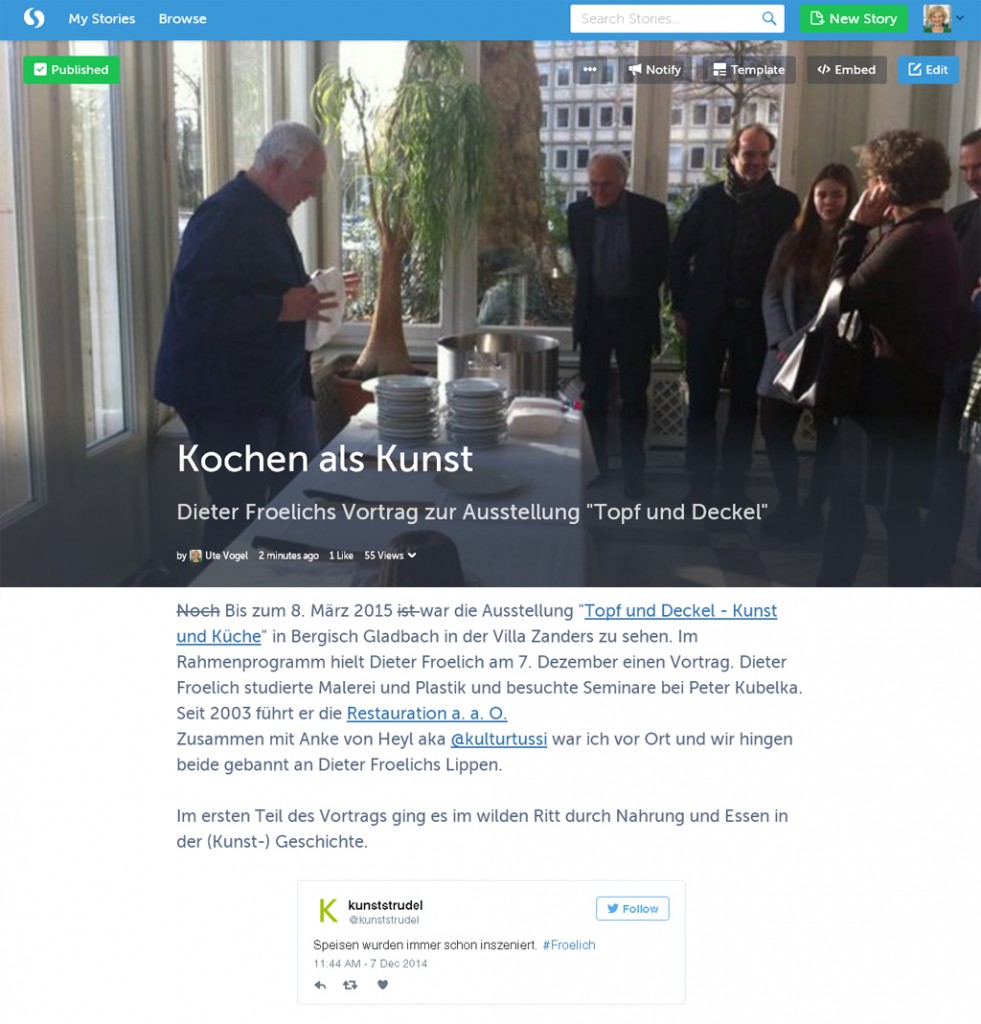 storify zum Vortrag von Dieter Froelich