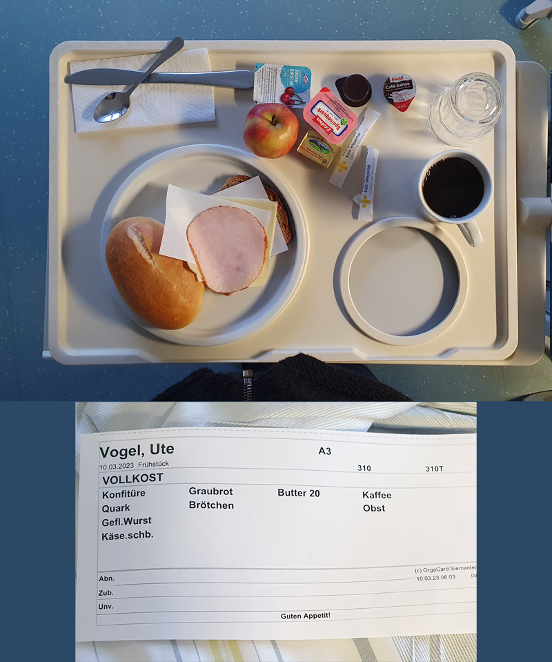 Frühstück im Krankenhaus