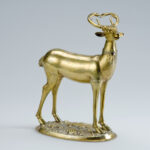 Hirschpokal Silber, gegossen, vergoldet, getrieben